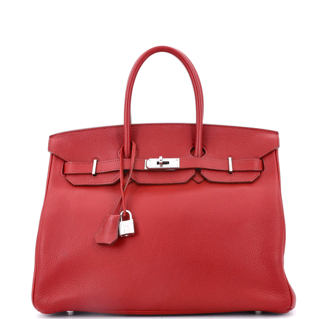 Birkin Handbag Rouge Casaque Togo with Palladium Hardware 35