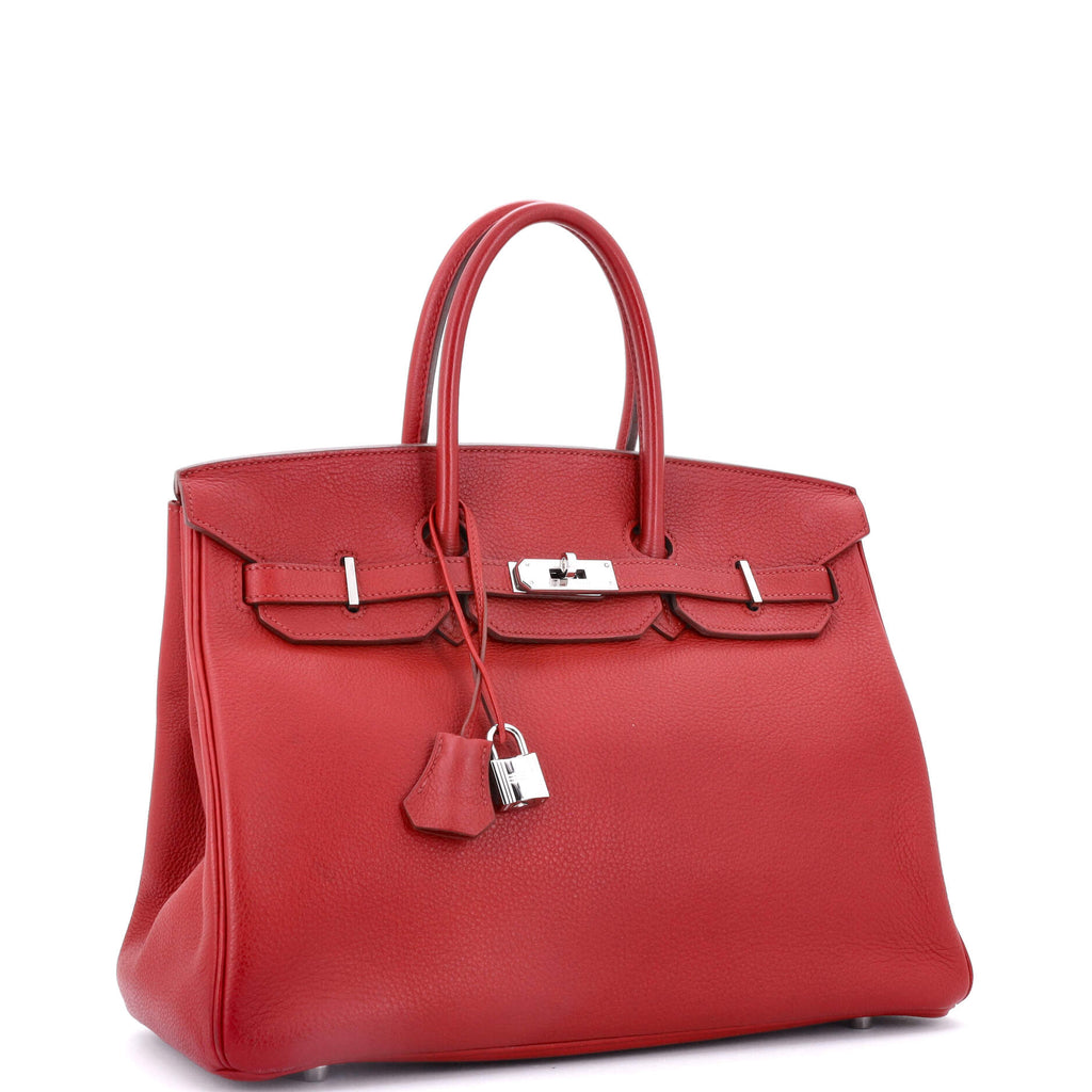 Birkin Handbag Rouge Casaque Togo with Palladium Hardware 35