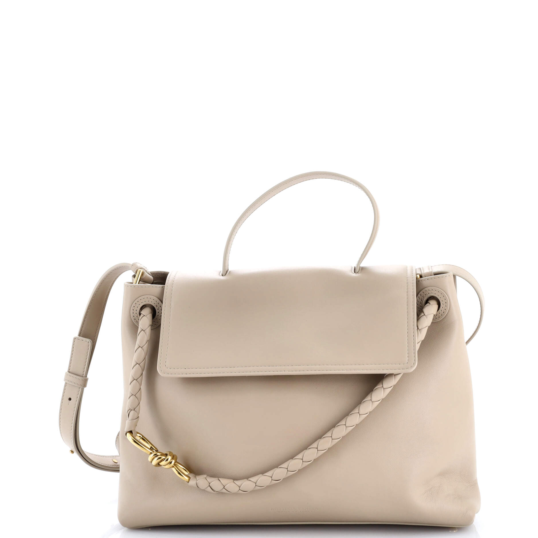 Ciao Ciao Top Handle Bag Leather with Intrecciato Detail Medium