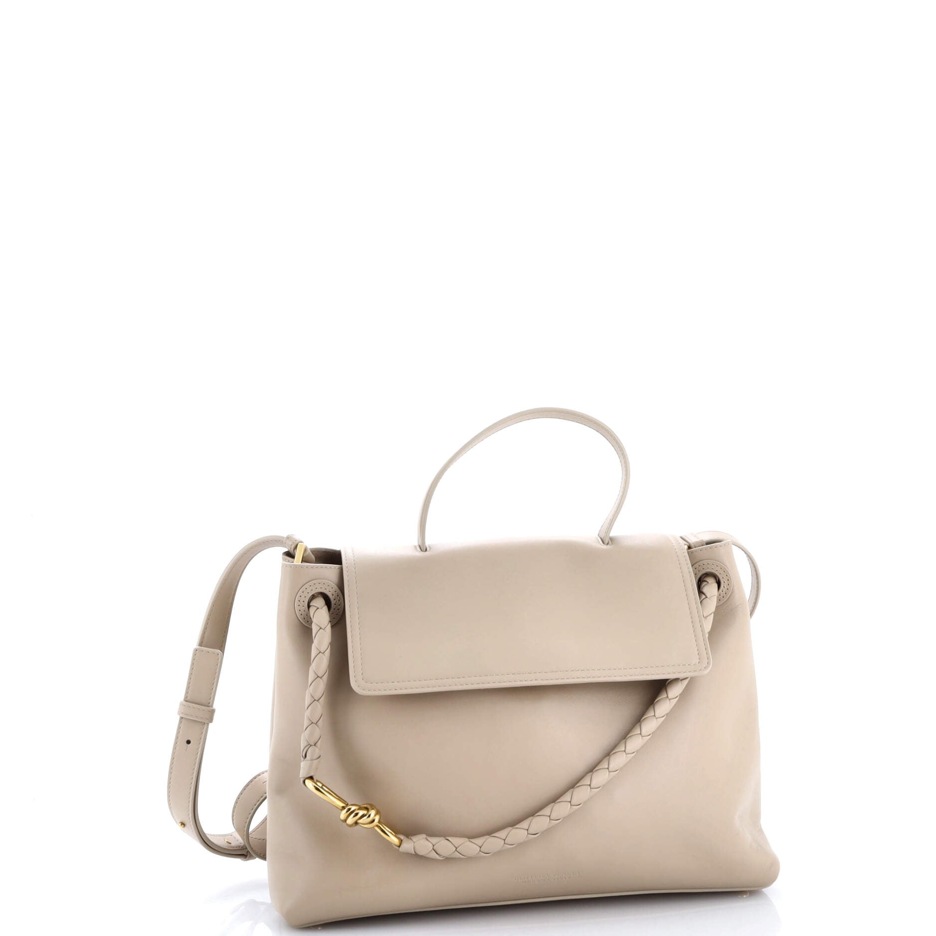 Ciao Ciao Top Handle Bag Leather with Intrecciato Detail Medium