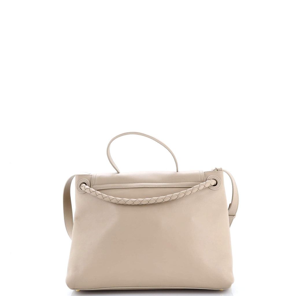 Ciao Ciao Top Handle Bag Leather with Intrecciato Detail Medium