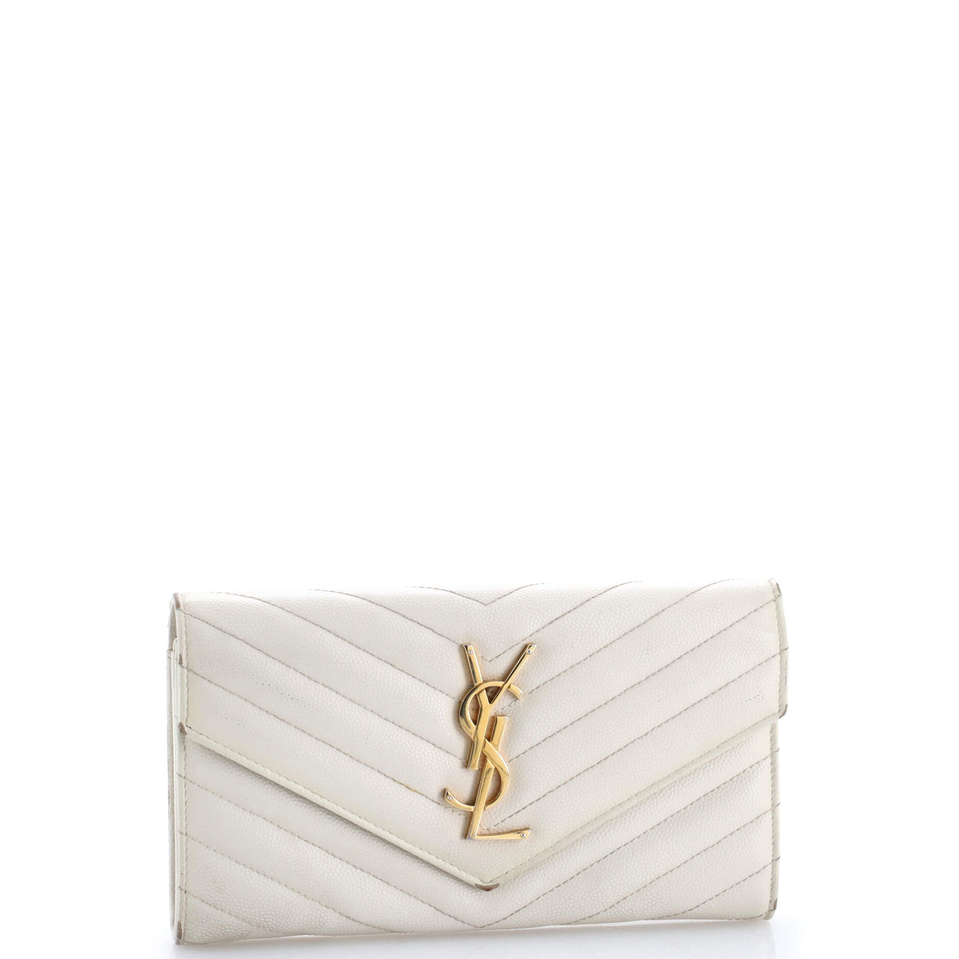 Classic Monogram Flap Wallet Matelasse Chevron Leather Large