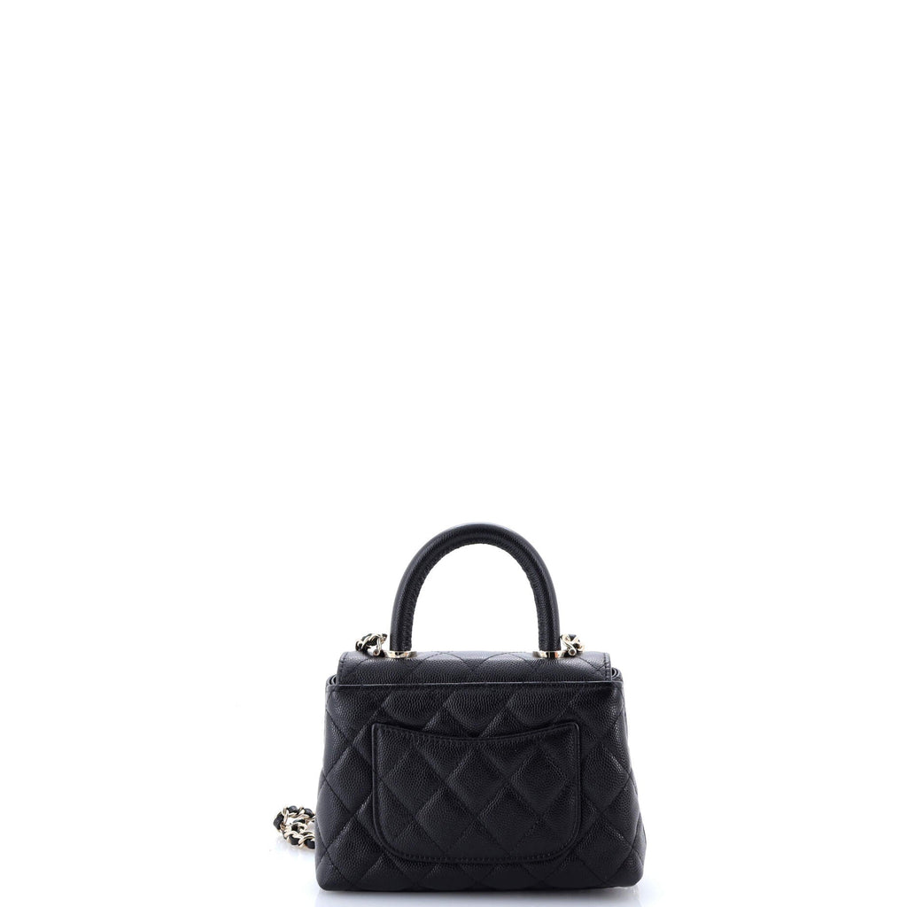 Coco Top Handle Bag Quilted Caviar Extra Mini