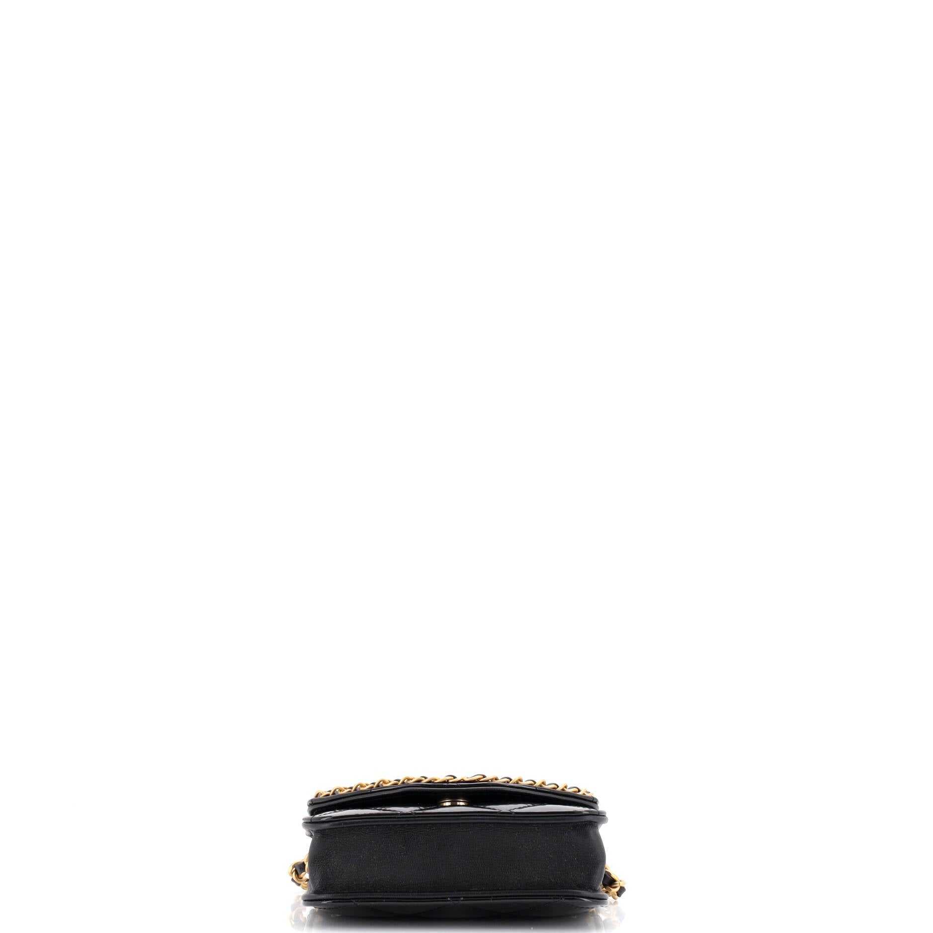 Heart Chain Flap Bag Quilted Patent Mini