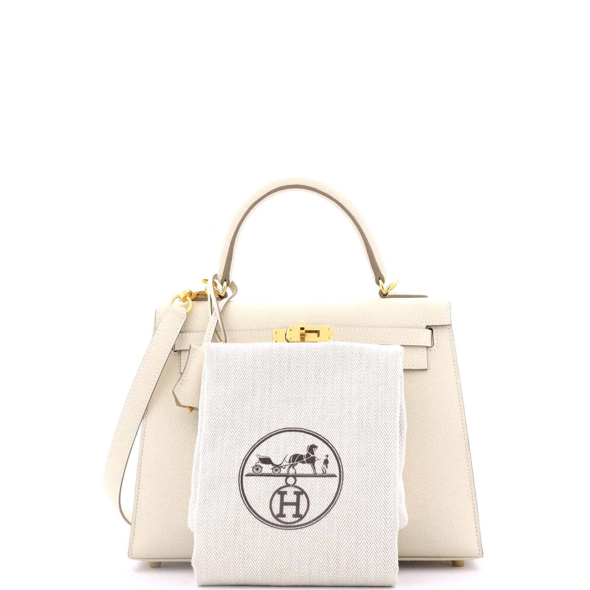 Kelly Handbag Light Epsom with Gold Hardware 25