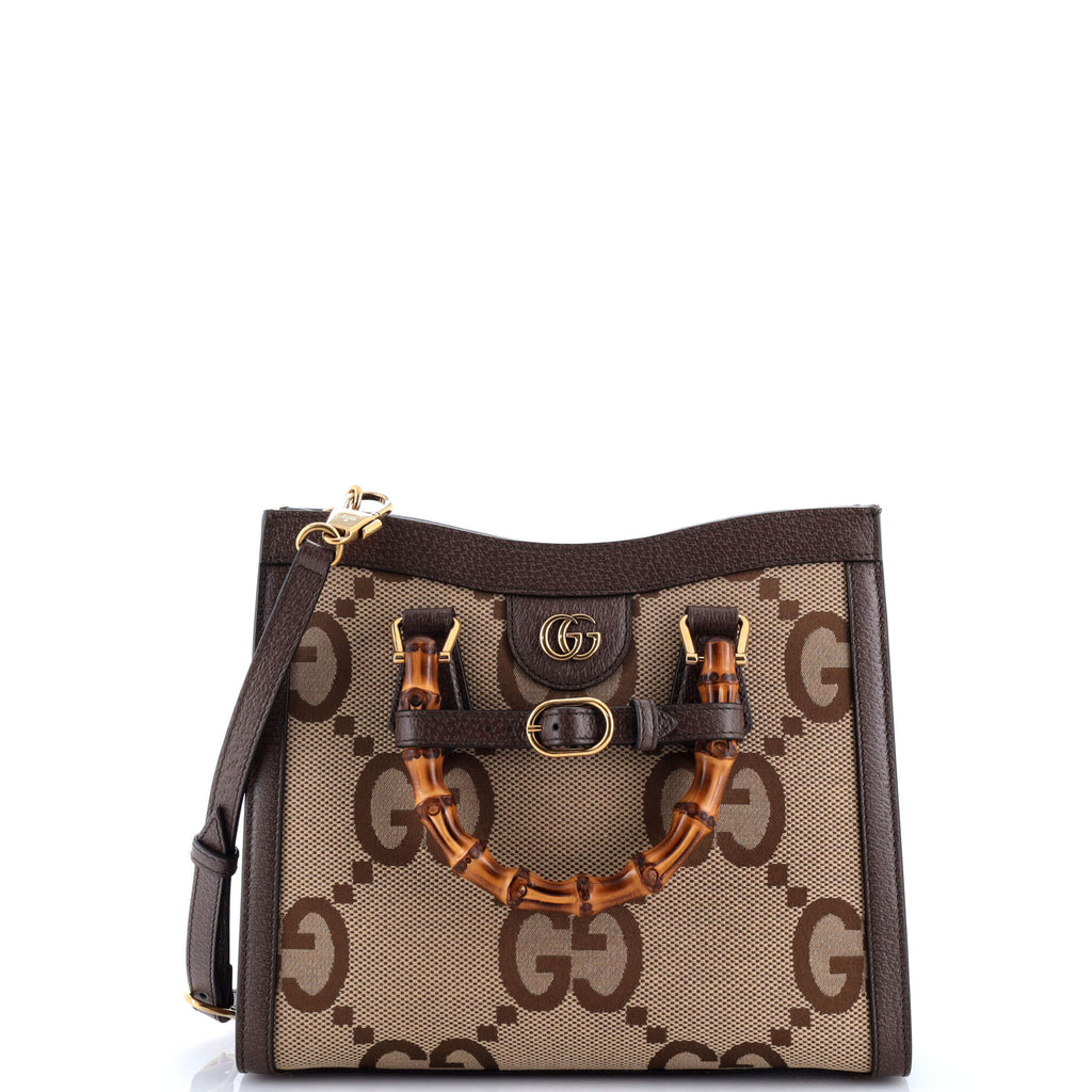 Diana NM Bamboo Handle Tote Jumbo GG Canvas Small
