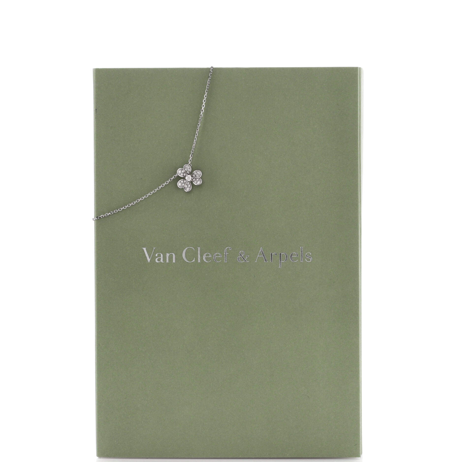 Frivole Pendant Necklace 18K White Gold with Pave Diamonds Mini