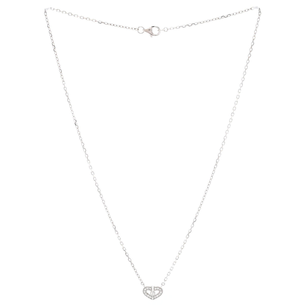 C Heart de Cartier Pendant Necklace 18K White Gold with Diamonds