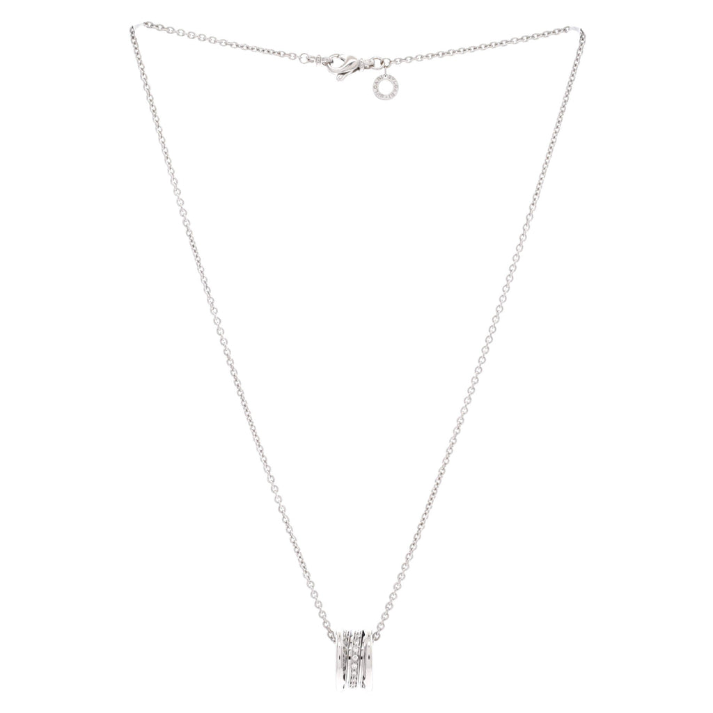B.Zero1 Pendant Necklace 18K White Gold with Diamonds