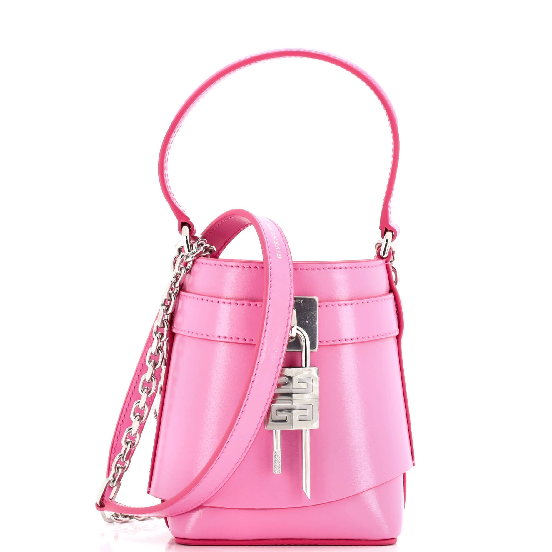 GV Shark Lock Bucket Bag Leather Micro