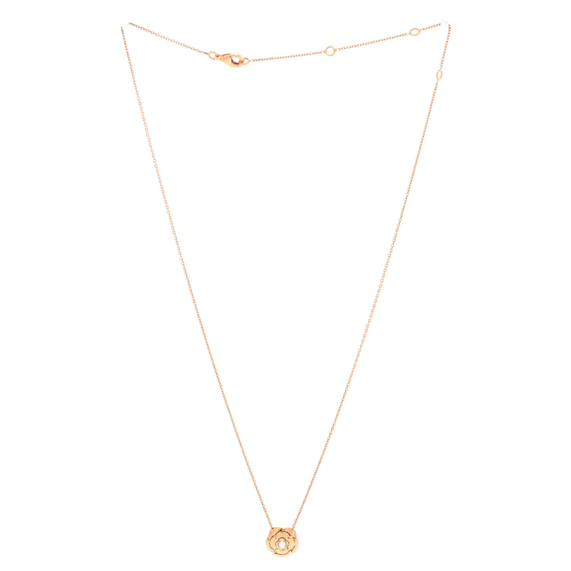 Extrait de Camellia Pendant Necklace 18K Beige Gold with Diamond
