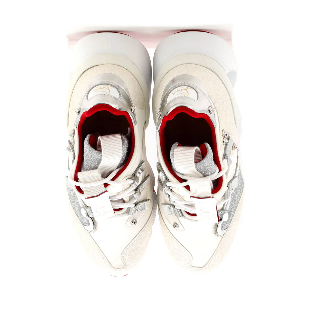 Women's Red Runner Donna Sneakers Technical Fabric with Glitter