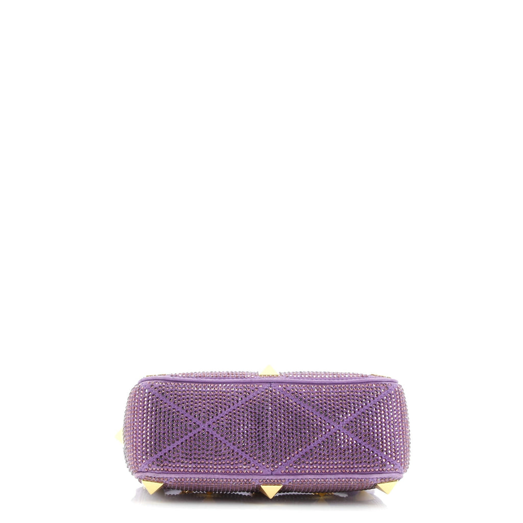 Roman Stud Flap Bag Embellished Suede Medium