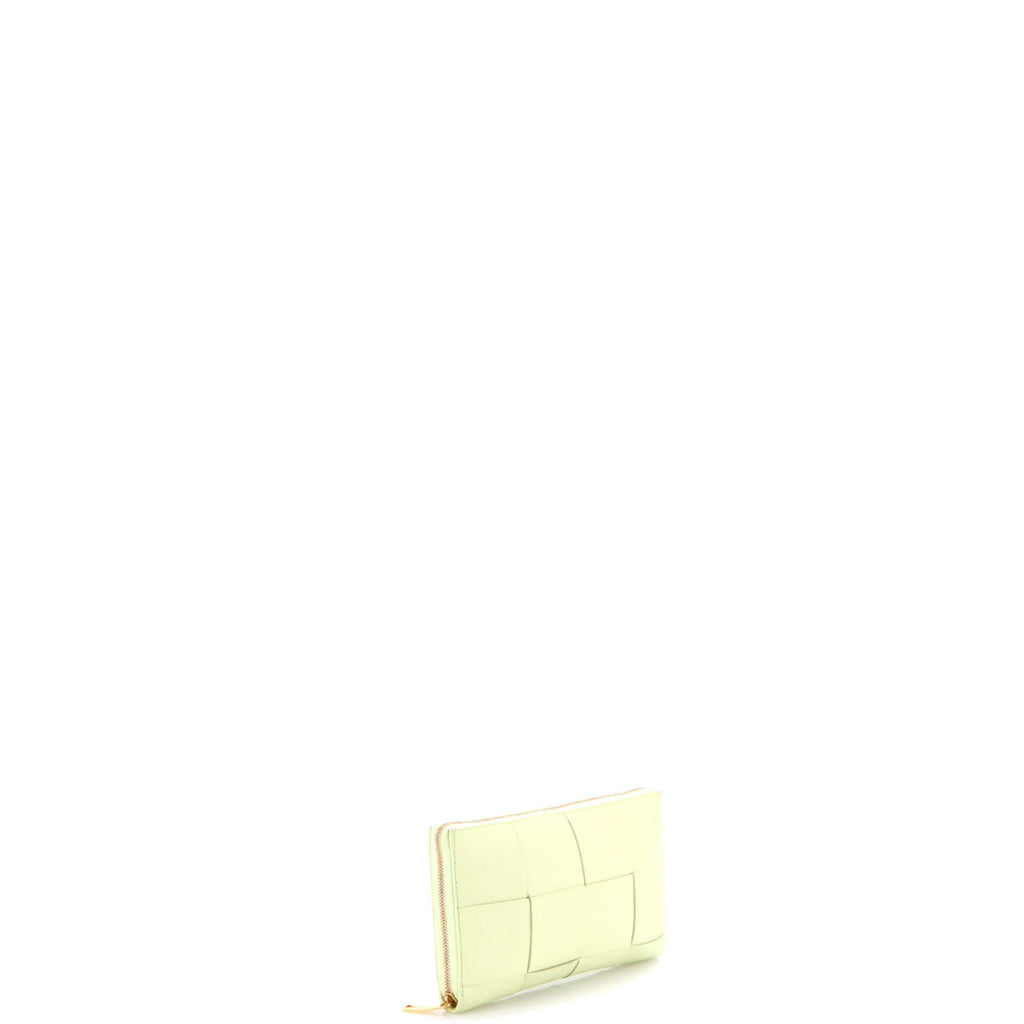 Cassette Zip Around Wallet Maxi Intrecciato Leather Long
