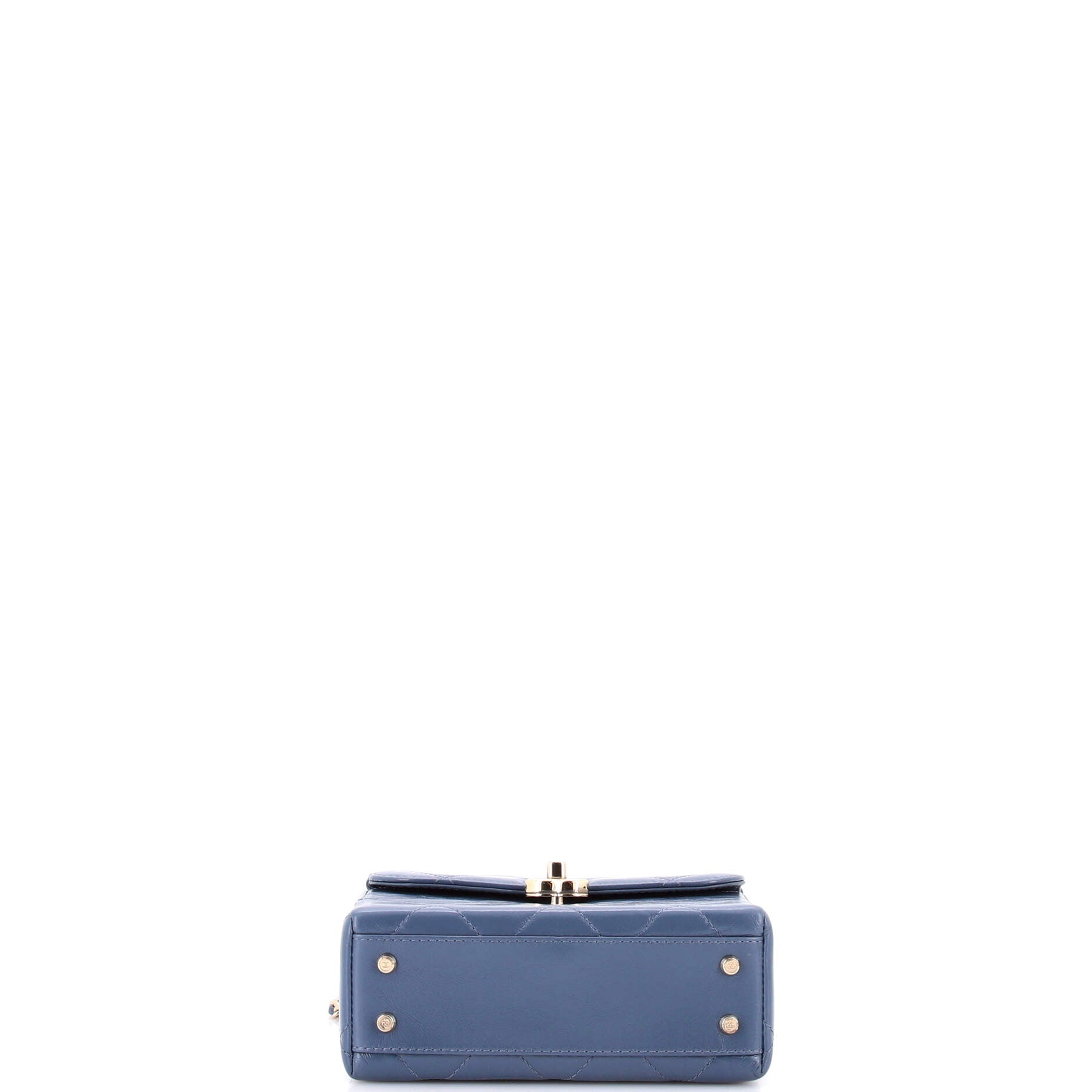 CC Top Handle Box Bag Quilted Calfskin Medium