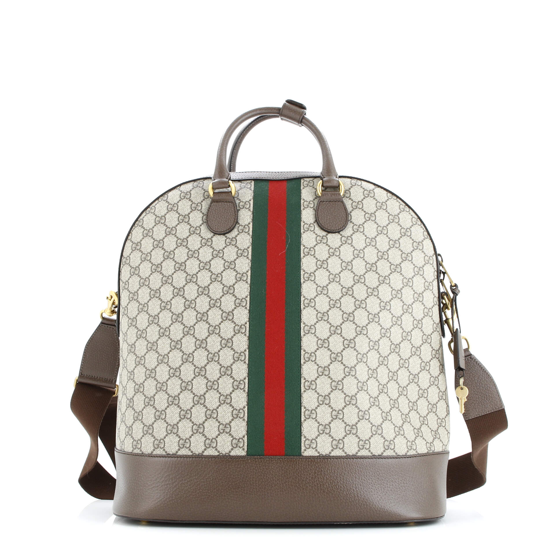 Savoy Web Bowling Tote GG Coated Canvas and Leather Small