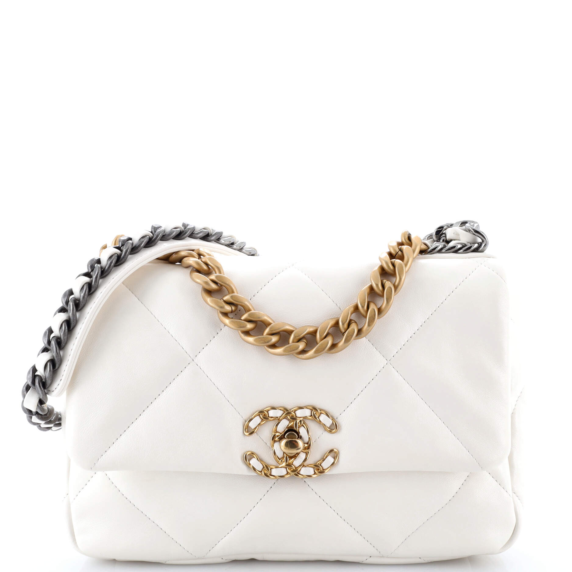 19 Flap Bag Quilted Leather Medium