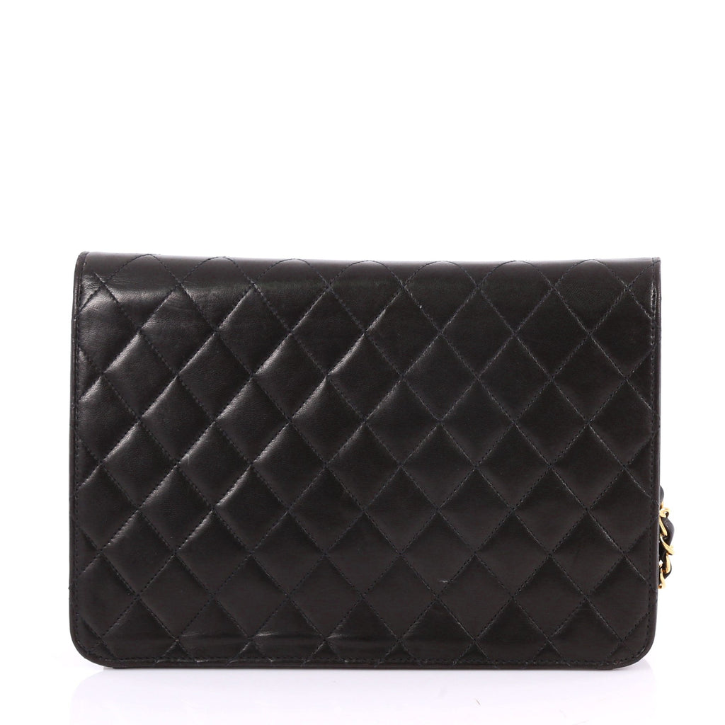 Vintage Clutch with Chain Quilted Leather Medium