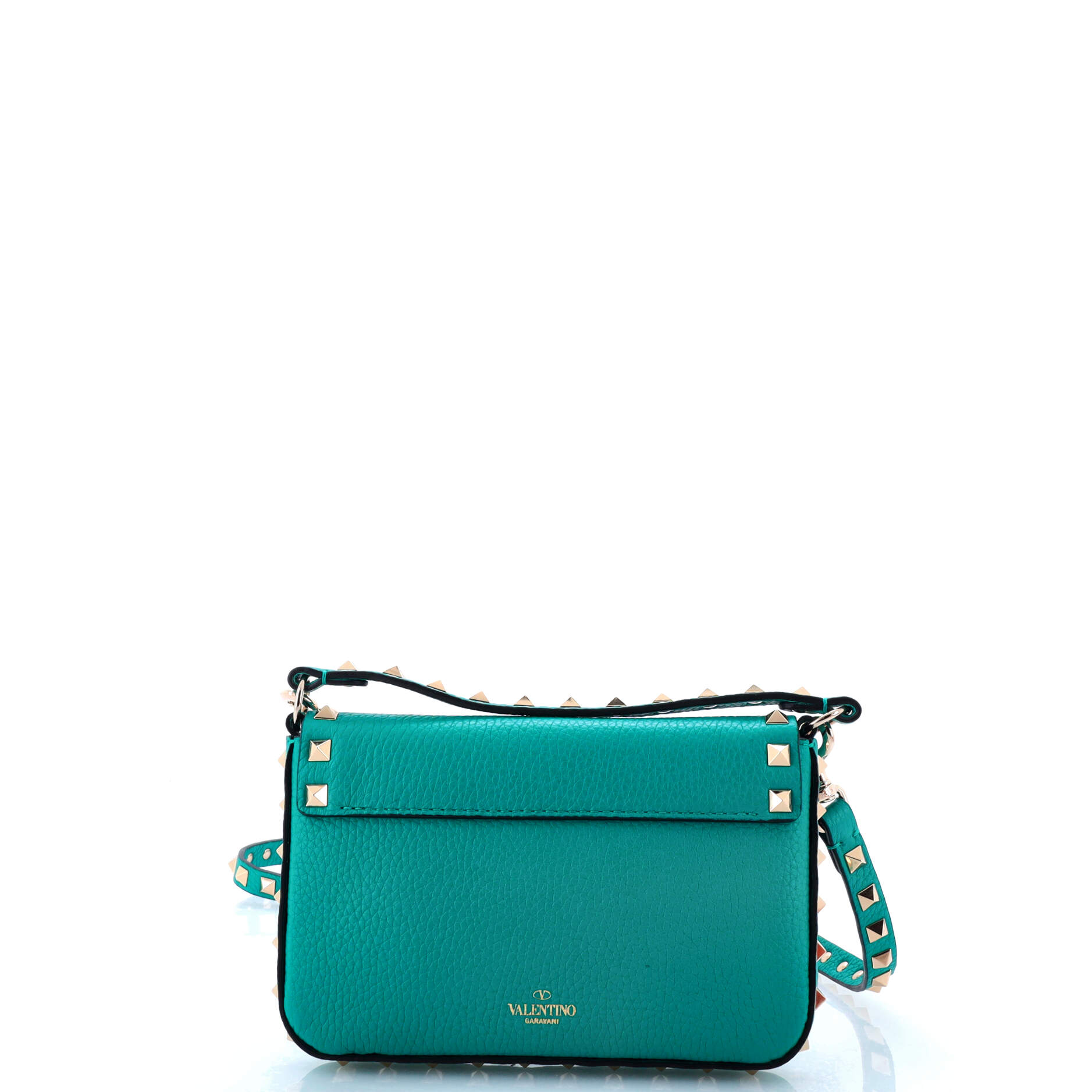 Rockstud Top Handle Crossbody Pouch Leather Mini