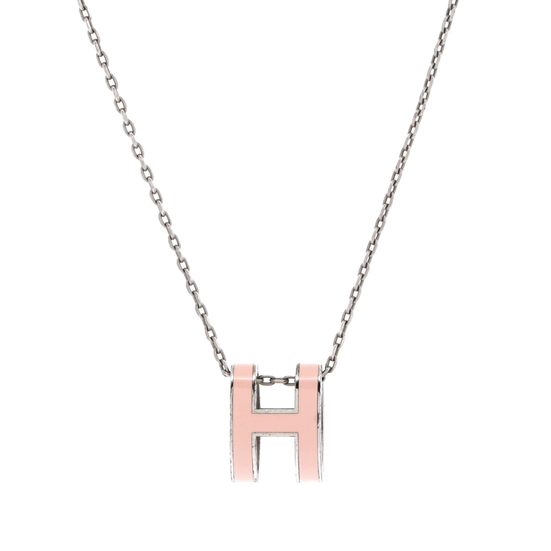Pop H Pendant Chain Necklace Metal and Enamel