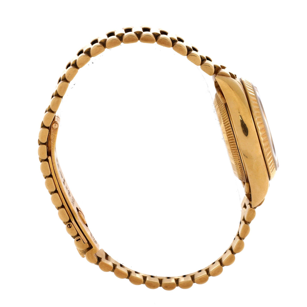 Oyster Perpetual President Datejust Automatic Watch Yellow Gold with Diamond Markers 26