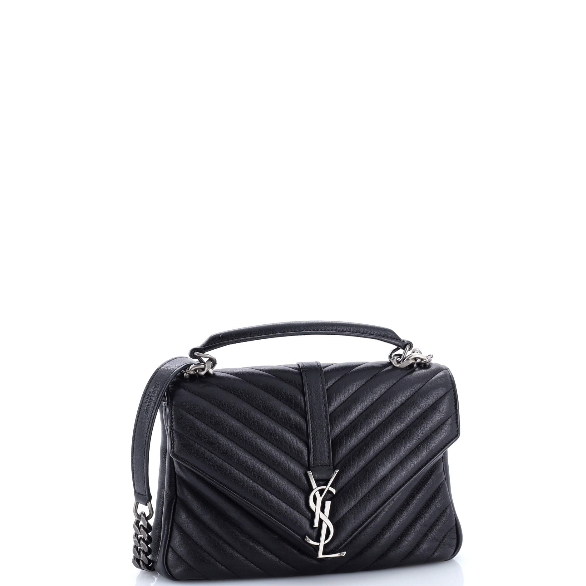 Classic Monogram College Bag Matelasse Chevron Leather Medium