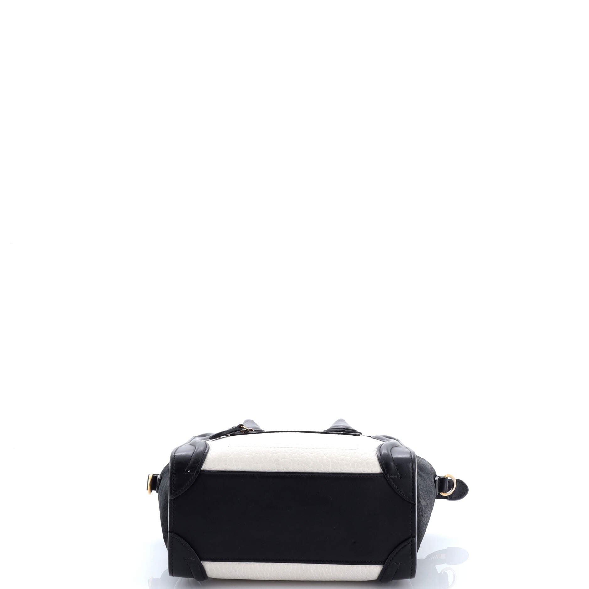 Bicolor Luggage Bag Grainy Leather Nano