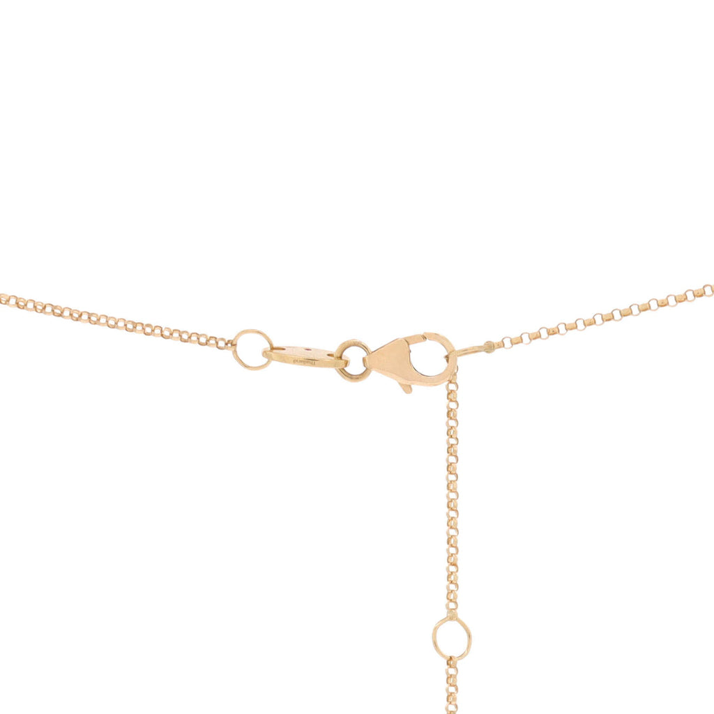 Domino Circle Pendant Necklace 18K Yellow Gold with Diamonds Small