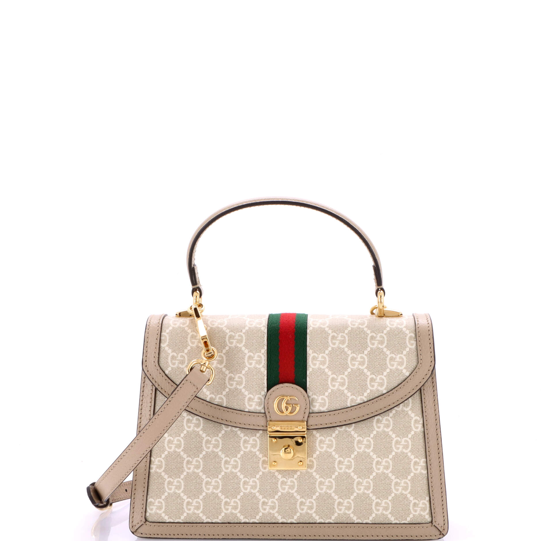 Ophidia Flap Top Handle Bag GG Coated Canvas Small