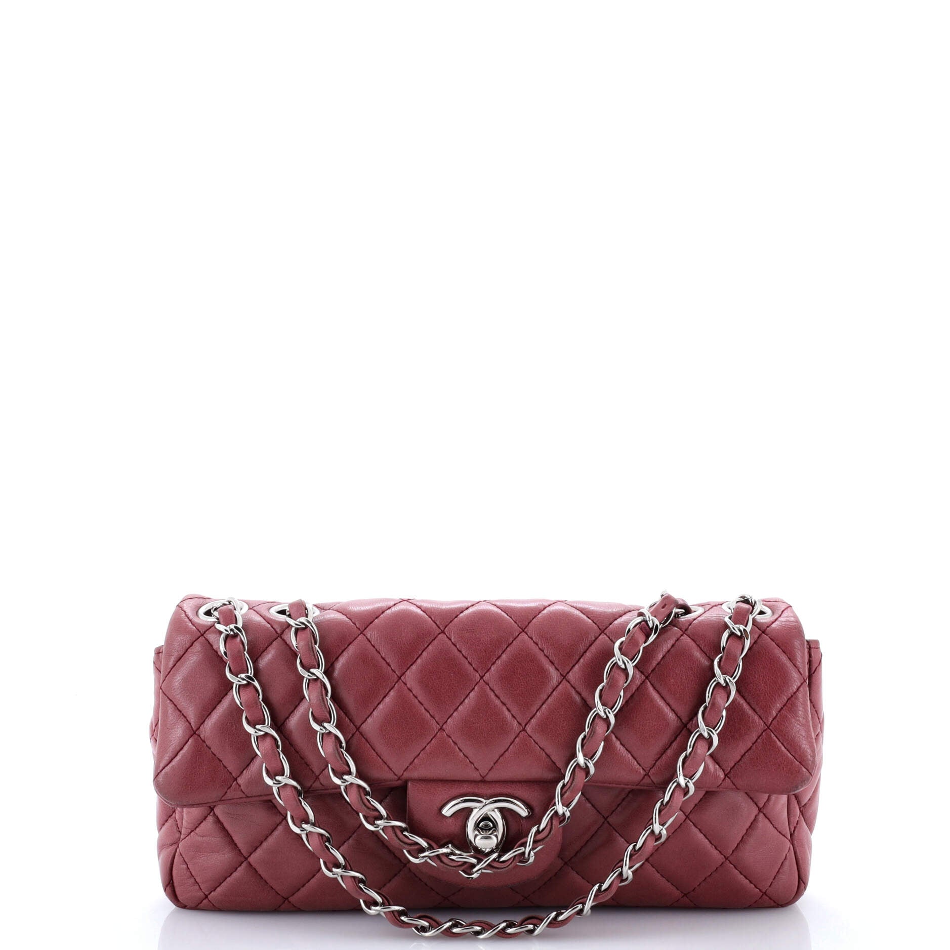 Classic Single Flap Bag Quilted Lambskin East West