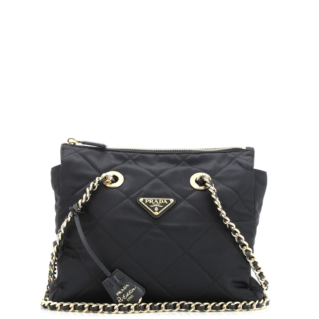 Re-Edition 1995 Chain Tote Quilted Re-Nylon Small