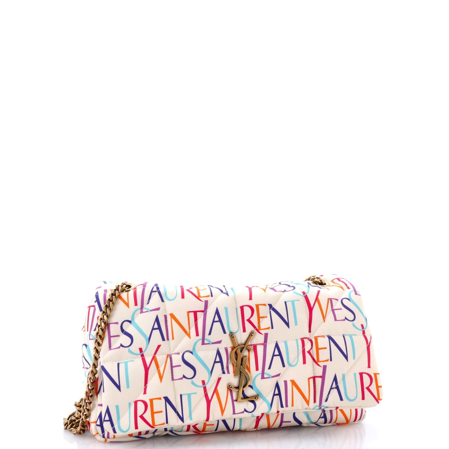 Jamie Flap Bag Quilted Printed Silk Medium