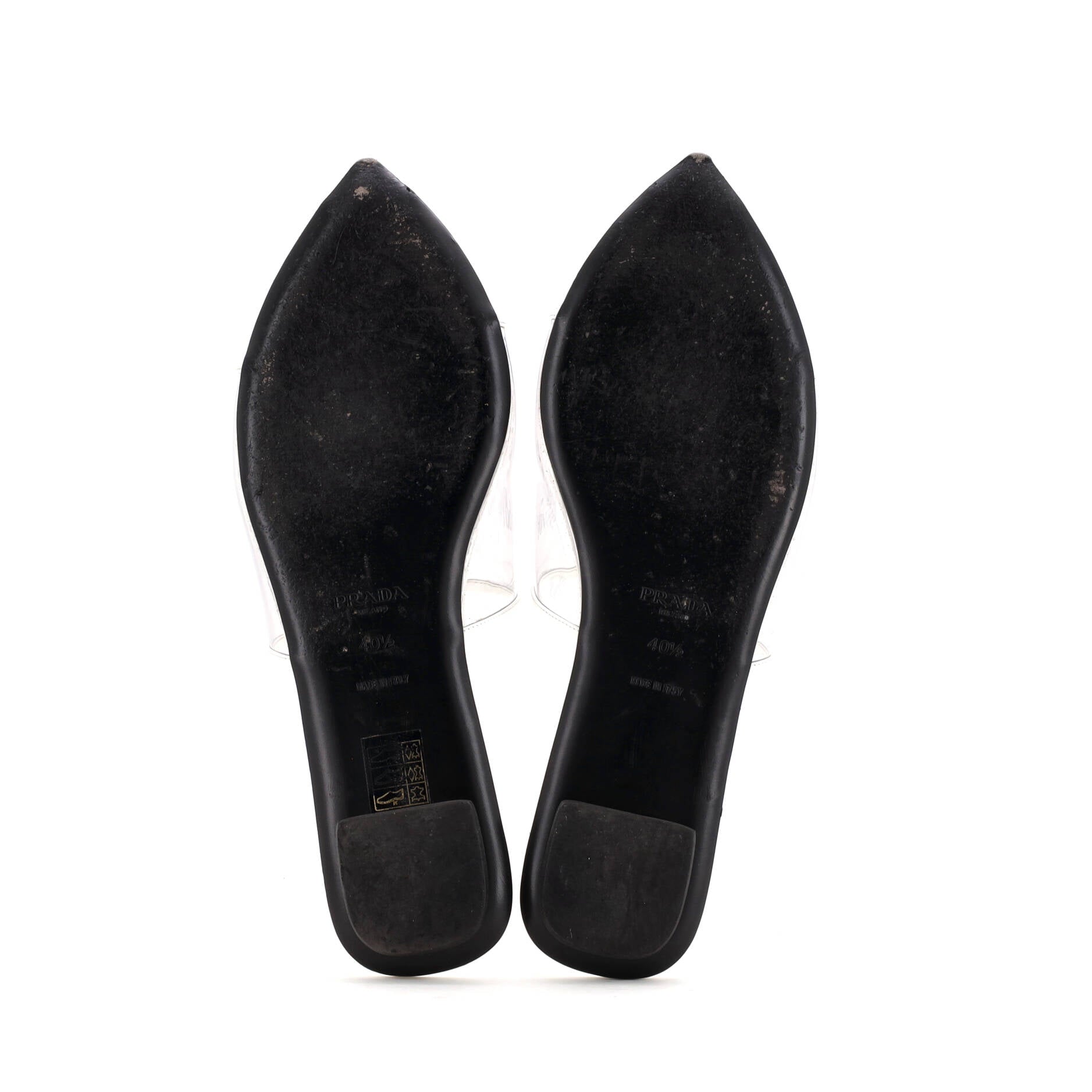 Women's Logo Flat Slide Sandals PVC with Leather