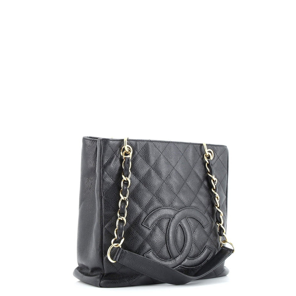 Petite Shopping Tote Quilted Caviar