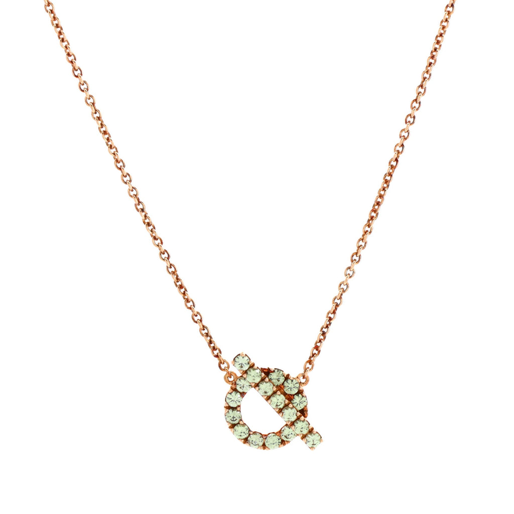 Finesse Pendant Necklace 18K Rose Gold with Green Sapphires