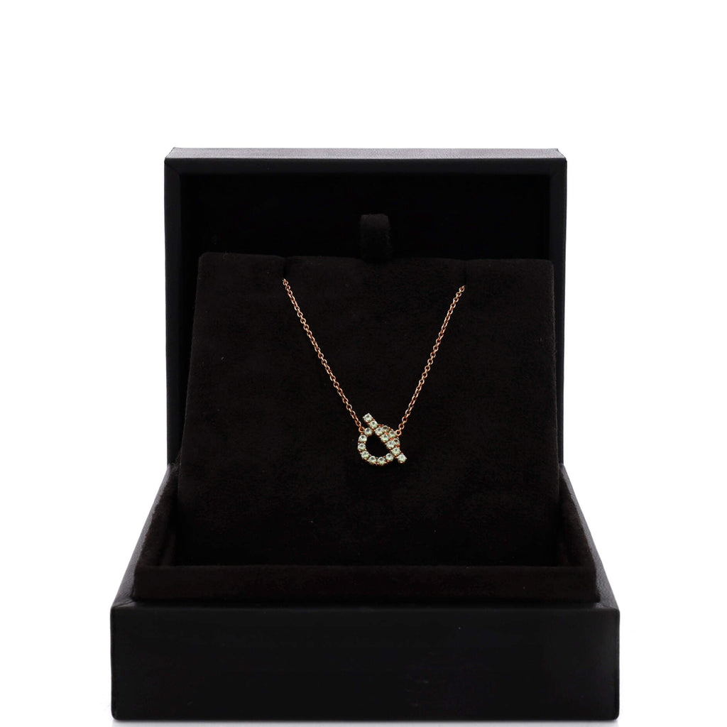 Finesse Pendant Necklace 18K Rose Gold with Green Sapphires