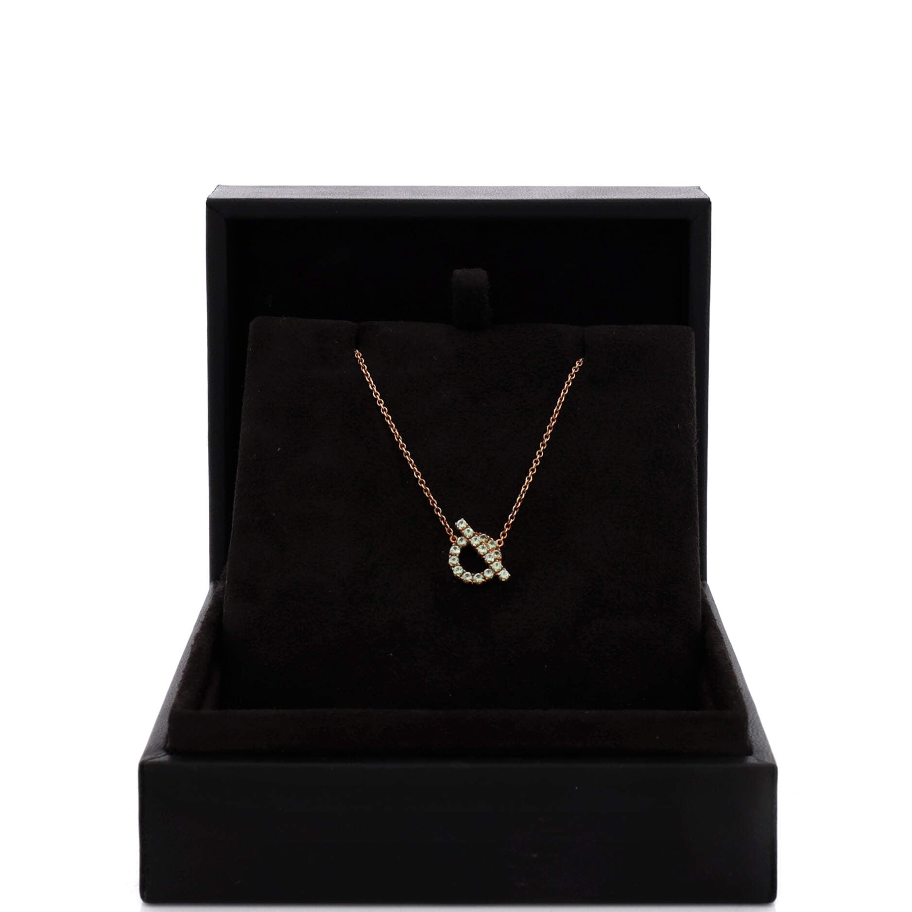 Finesse Pendant Necklace 18K Rose Gold with Green Sapphires