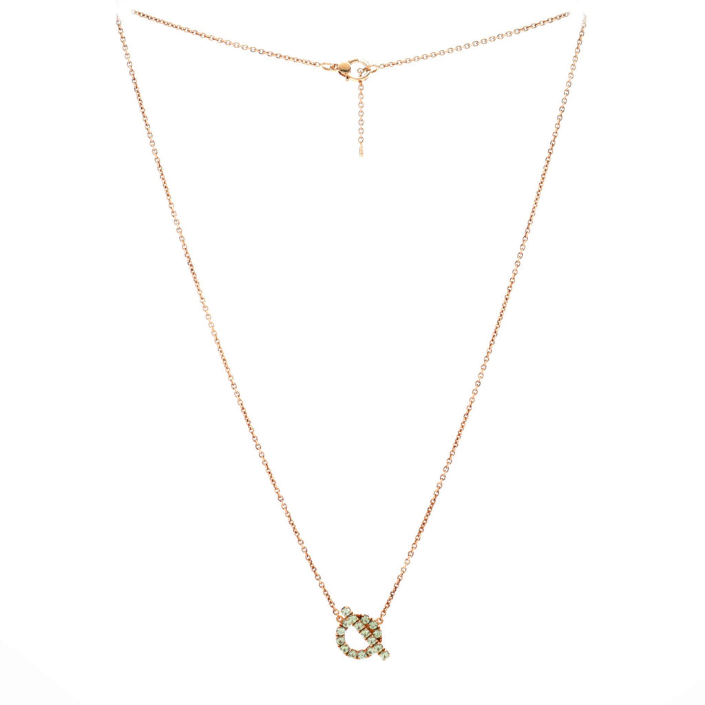 Finesse Pendant Necklace 18K Rose Gold with Green Sapphires