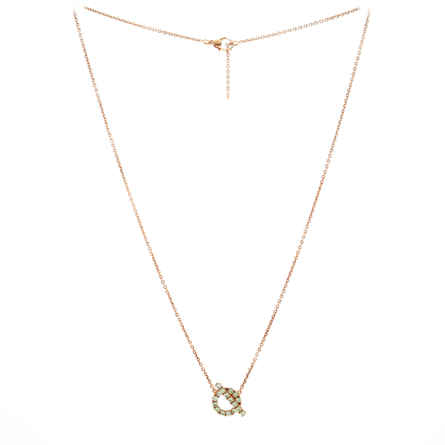 Finesse Pendant Necklace 18K Rose Gold with Green Sapphires