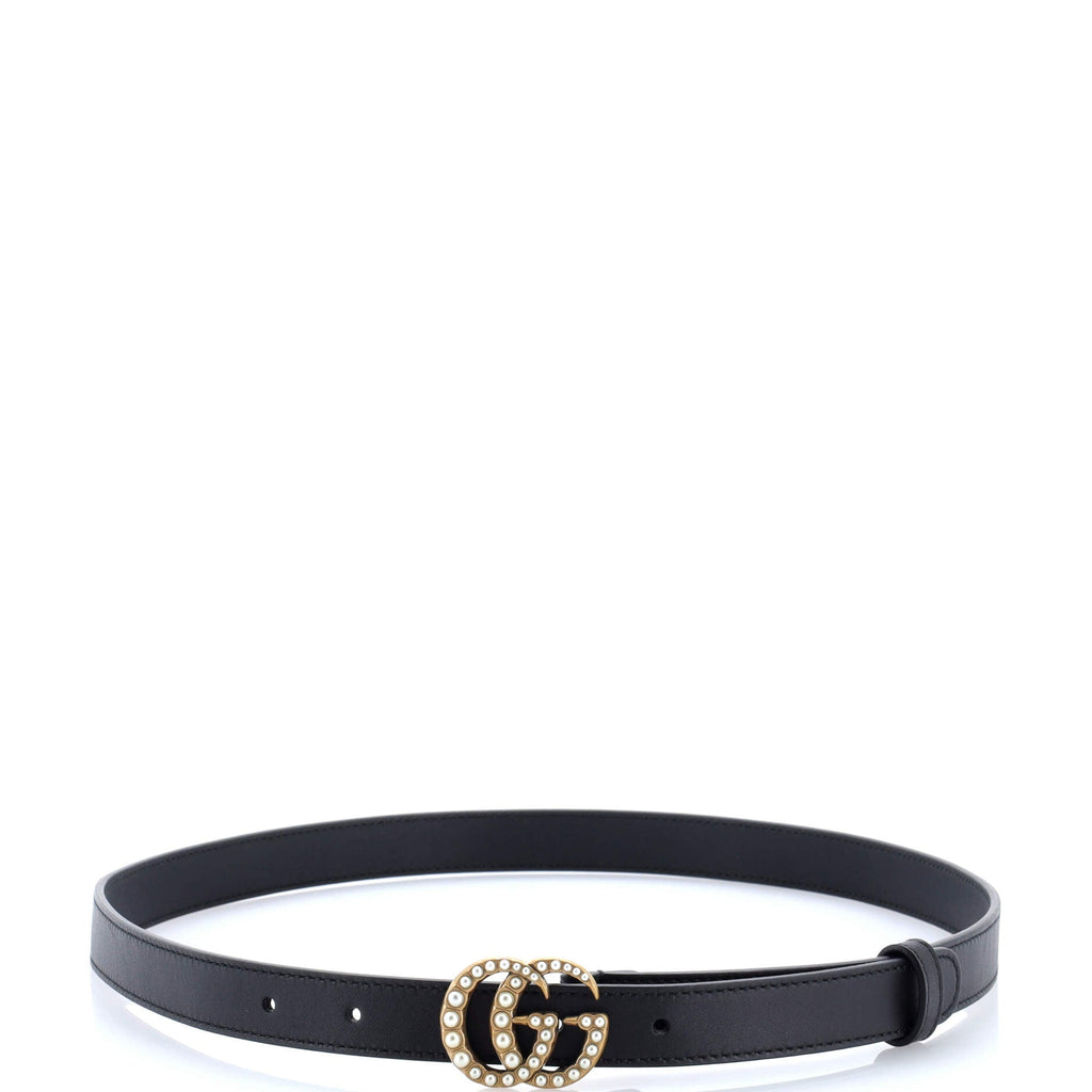 Pearly GG Marmont Belt Leather Thin