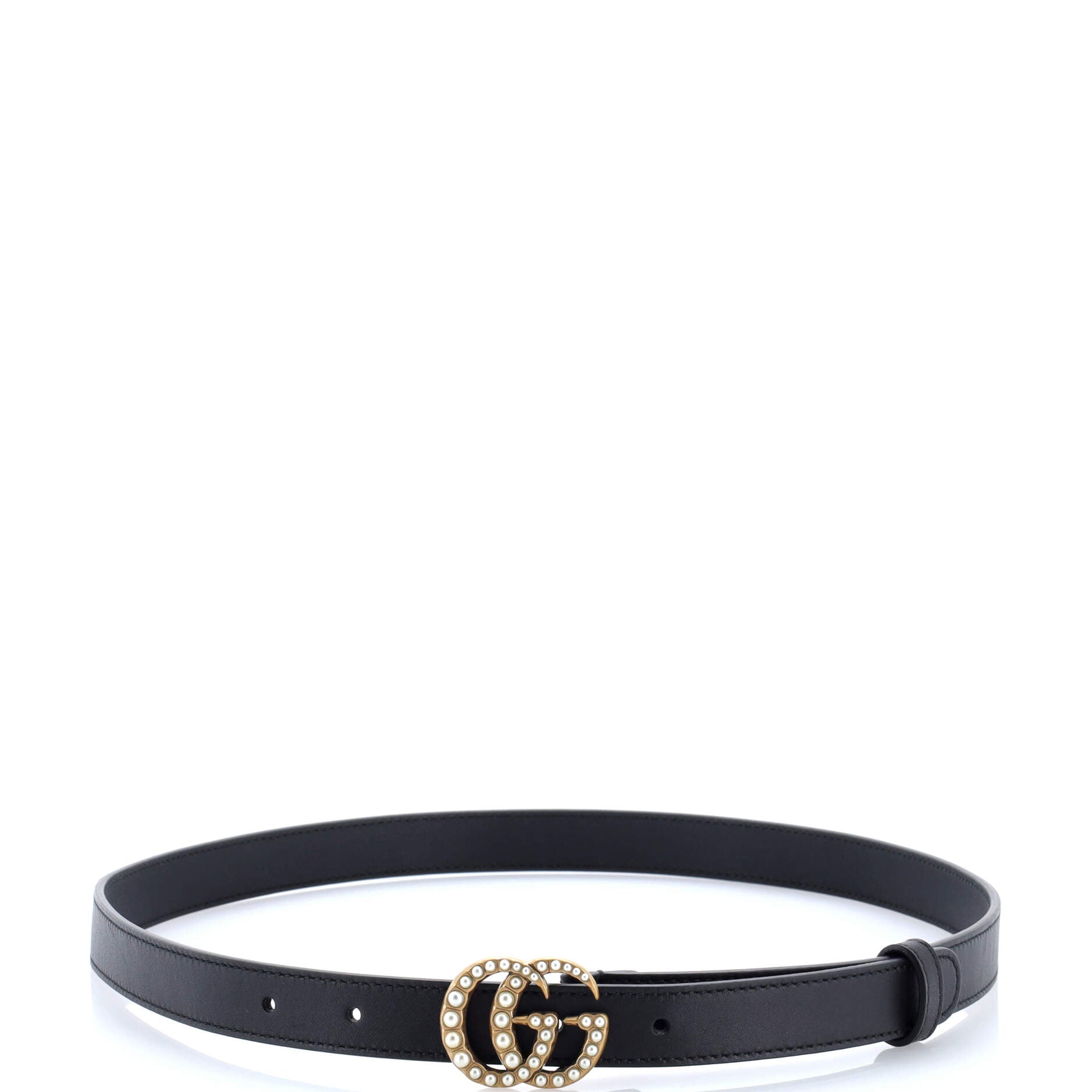 Pearly GG Marmont Belt Leather Thin