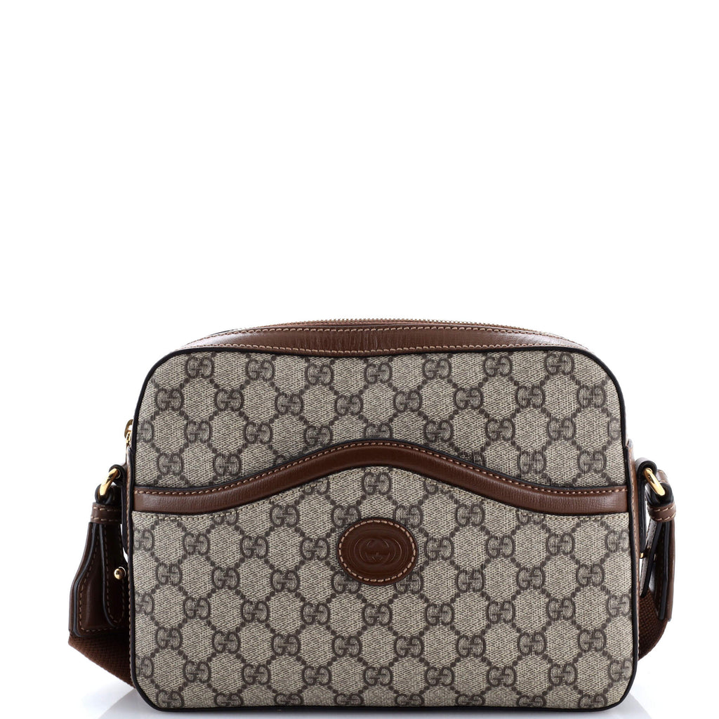 Interlocking G Patch Messenger Camera Bag GG Coated Canvas