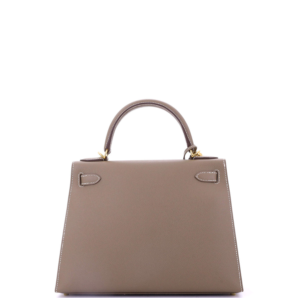 Kelly Handbag Grey Epsom with Gold Hardware 28