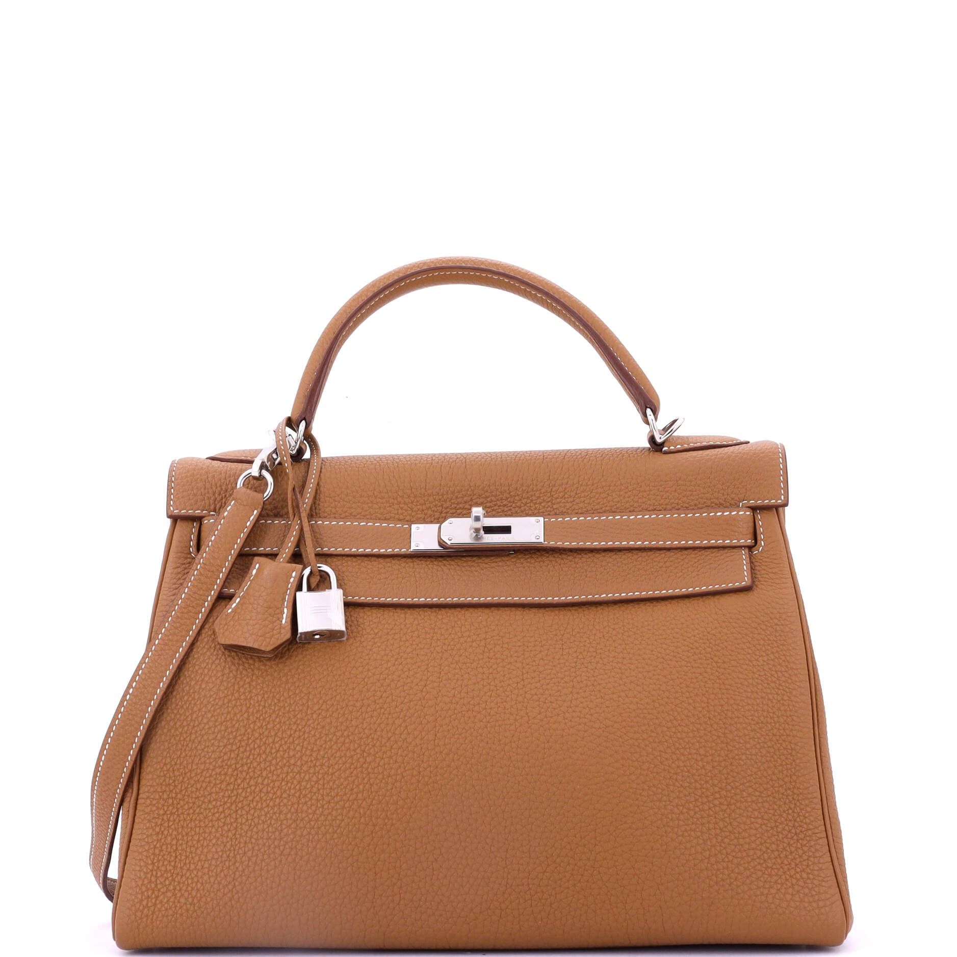Kelly Handbag Gold Togo with Palladium Hardware 32