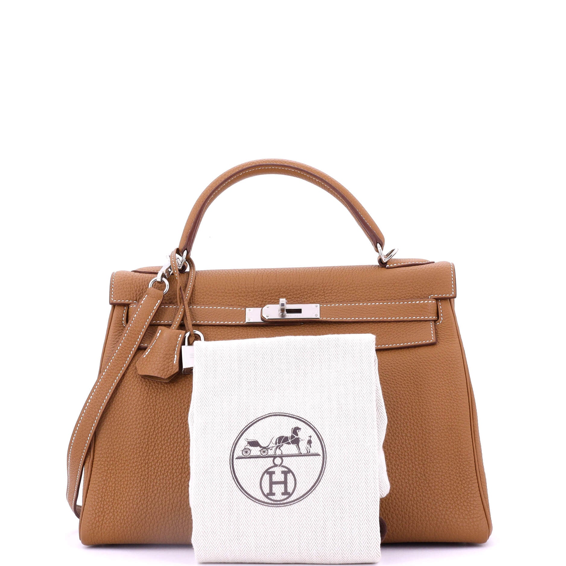 Kelly Handbag Gold Togo with Palladium Hardware 32