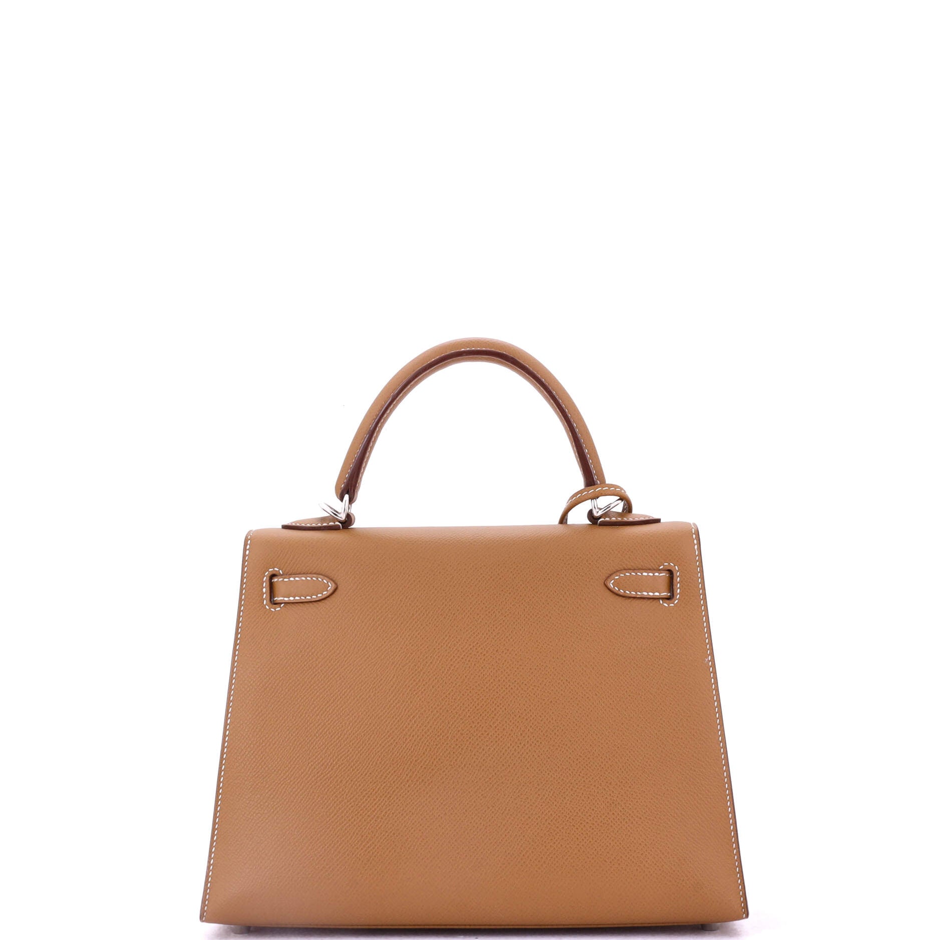 Kelly Handbag Gold Epsom with Palladium Hardware 25