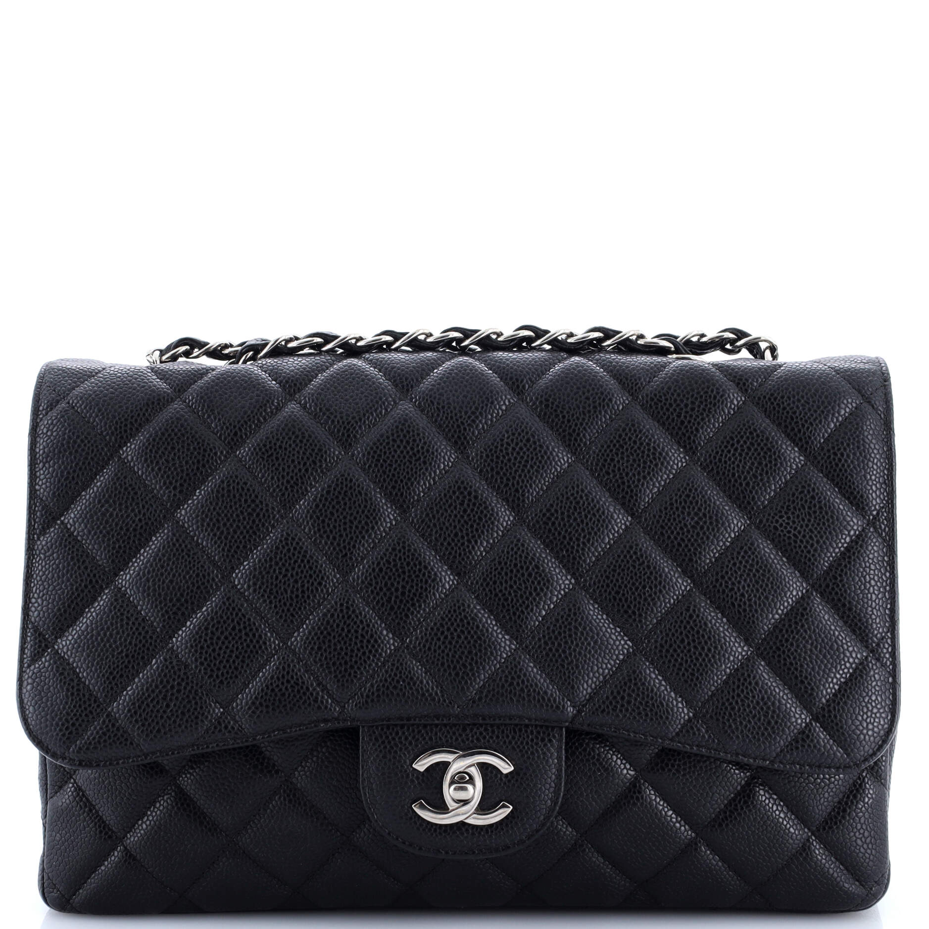 Classic Single Flap Bag Quilted Caviar Jumbo