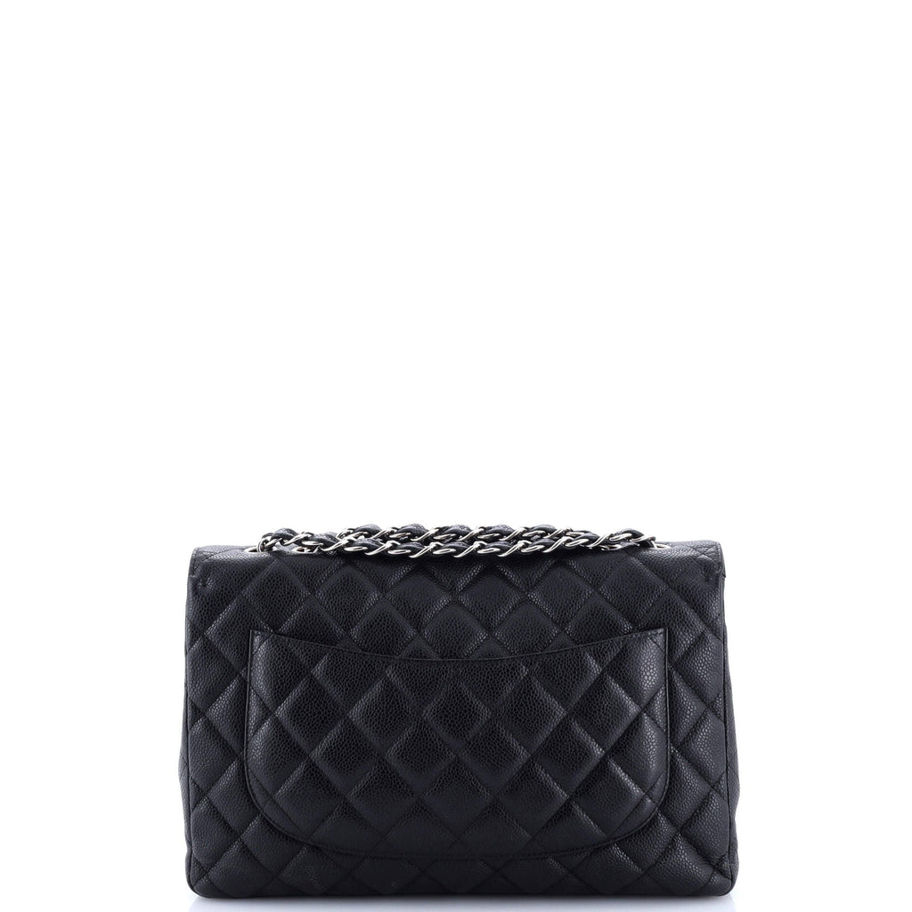 Classic Single Flap Bag Quilted Caviar Jumbo