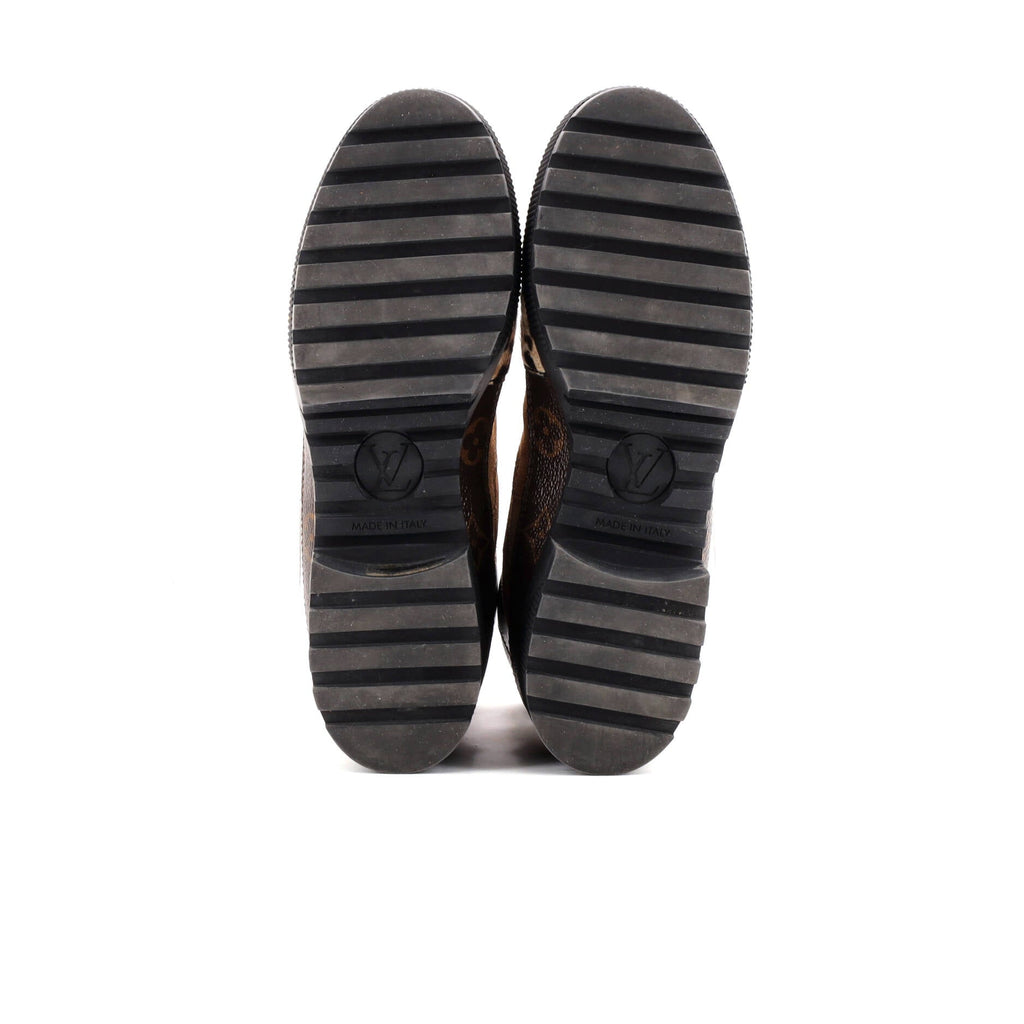 Women's Laureate Platform Desert Boots Suede with Monogram Canvas and Pony Hair