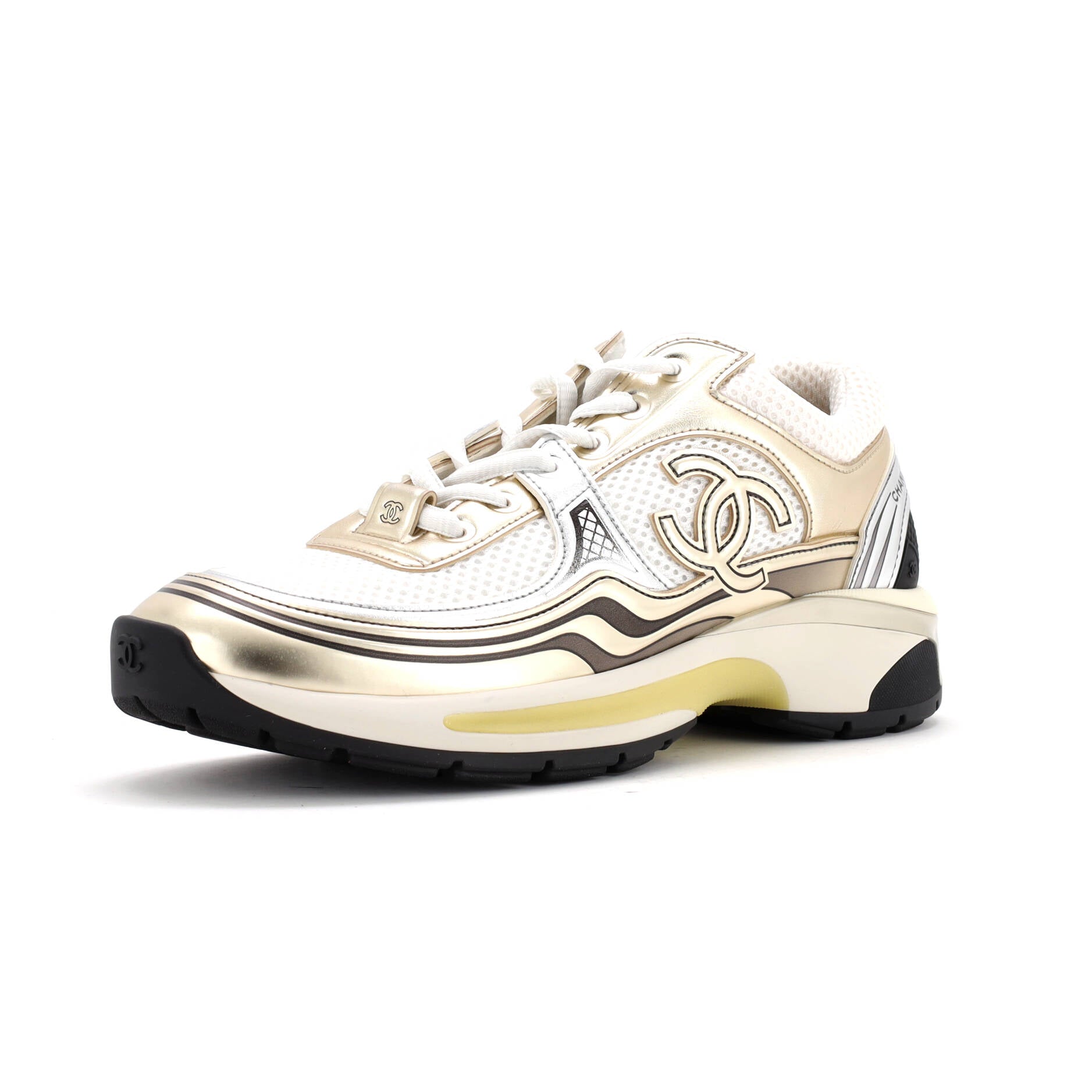 Women's CC Low-Top Sneakers Mesh and Laminated Leather